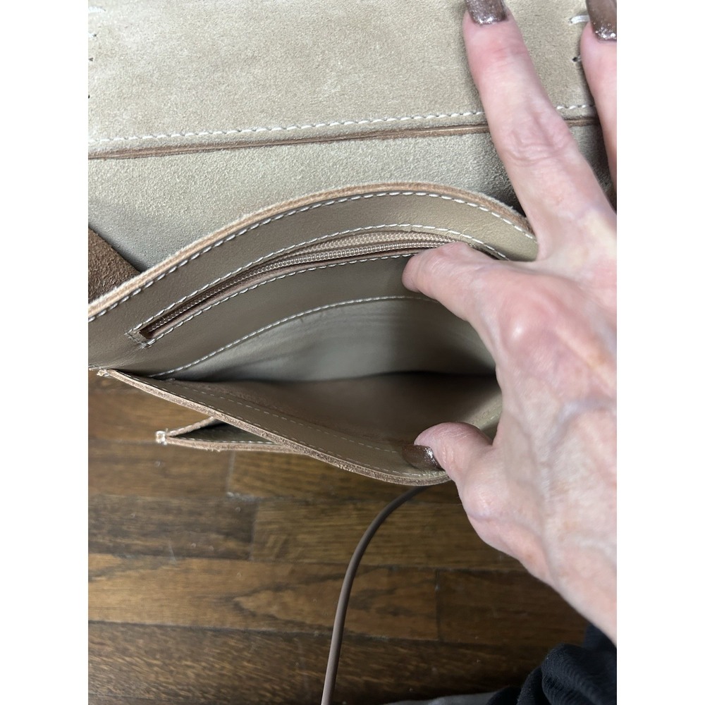 Stanley Street‎ Cream Colored Cross Body Leather Bag Adjustable Strap - Picture 12 of 15